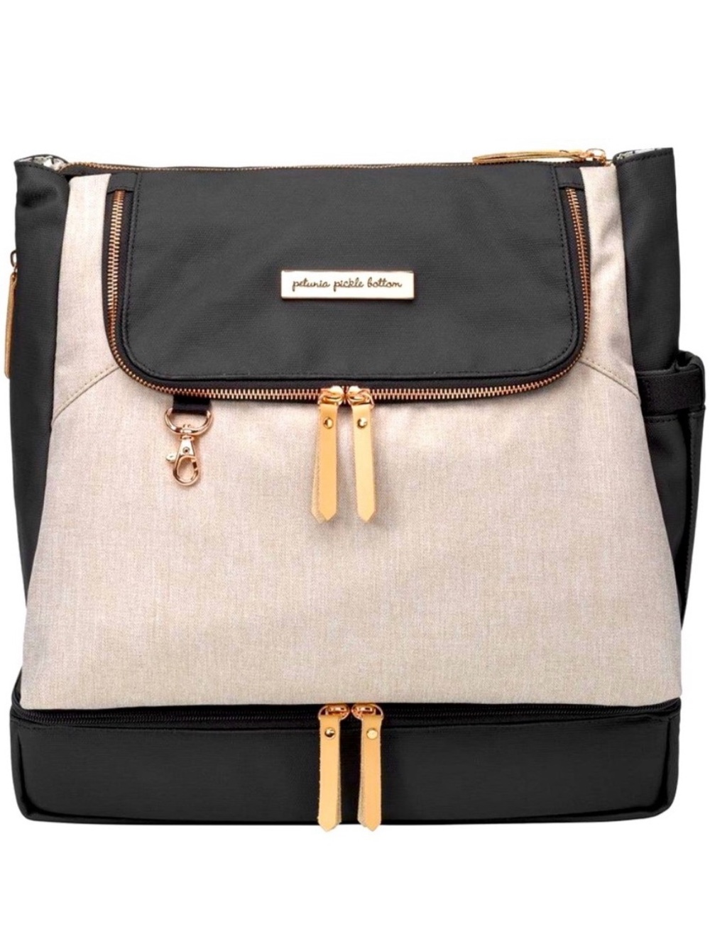 Petunia Pickle Bottom Black and Gray Convertible Diaper Bag (w/ changing mat)